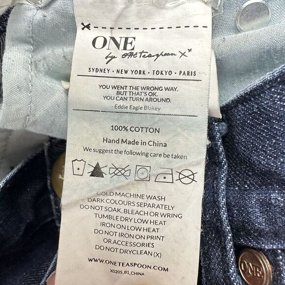 One Teaspoon Jean Shorts Womens 26 Bandits Relaxed Long Rise Button Fly Twisted - Picture 13 of 13